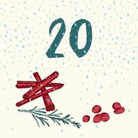 sida första advent kalender 25 dagar av jul med Plats för text. vektor