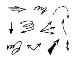 Vektorsatz handgezeichneter Pfeile, Elemente zur Präsentation vektor