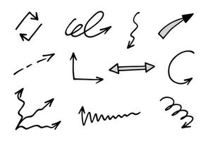 Vektorsatz handgezeichneter Pfeile, Elemente zur Präsentation vektor