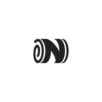 brev n och rulla logotyp eller ikon design vektor