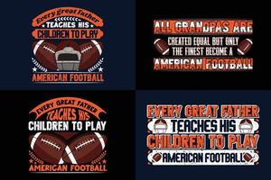 uppsättning av amerikan fotboll team campus märken, grafisk årgång design för t-shirt, färgrik skriva ut isolerat på en mörk bakgrund.atletisk t-shirt plåster vektor