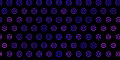 mörkrosa vektorbakgrund med ockulta symboler. vektor