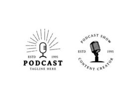 Podcast-Logo-Design-Vorlage. vektor