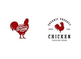 Brathähnchen und Hühnerfarm-Logo-Design-Vorlage. vektor