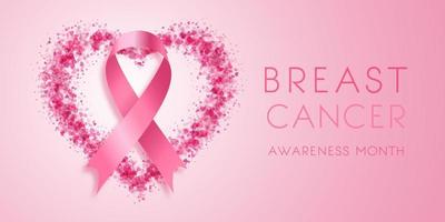 dekoratives Banner-Design für den Brustkrebs-Bewusstseinsmonat vektor