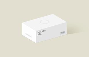 realistische verpackungsbox in weißen farben. Rechteck geschlossene Box Mock-up. vektor
