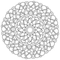 mandala i de form av en blomma, kontur färg sida med utsmyckad kronblad vektor
