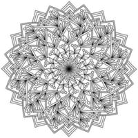 mandala med klotter bär i triangel- fantasi kronblad, meditativ färg sida vektor