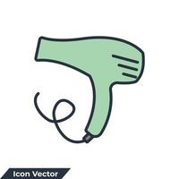 Haartrockner-Symbol-Logo-Vektor-Illustration. Haartrockner-Symbolvorlage für Grafik- und Webdesign-Sammlung vektor