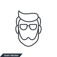 hår skära ikon logotyp vektor illustration. mild man slät frisyr symbol mall för grafisk och webb design samling