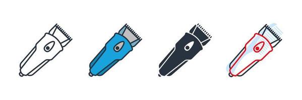 Haarschneidemaschine Symbol Logo Vektor Illustration. Symbolvorlage für elektrische Haarschneidemaschinen für Grafik- und Webdesign-Sammlung