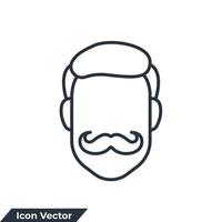 Haarschnitt-Symbol-Logo-Vektor-Illustration. sanfter Mann glatter Haarschnitt Symbolvorlage für Grafik- und Webdesign-Sammlung vektor