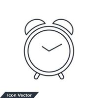Wecker-Symbol-Logo-Vektor-Illustration. Wecker klingelt Symbolvorlage für Grafik- und Webdesign-Sammlung vektor