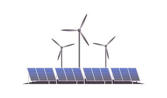 nachhaltigkeit und esg, grün, energie, nachhaltige industrie mit windmühlen und solarenergiepaneelen, flache vektorillustration des umwelt-, sozial-, unternehmensführungskonzepts. vektor