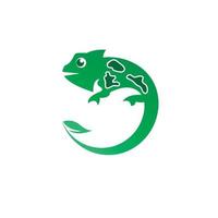 ödla kameleont gecko animall logotyp och symbol vektor illustration