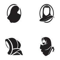 Muslimah Hijab Logo Vorlage Vektor-Illustration Design vektor