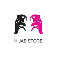 muslimah hijab logotyp mall vektor illustration design