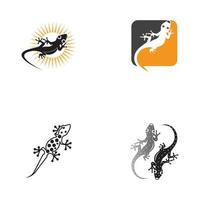 ödla kameleont gecko animall logotyp och symbol vektor illustration