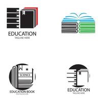 bok utbildning logotyp mall vektor illustration design
