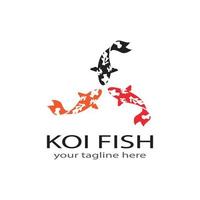 Koi-Fisch-Tierlogo und Symbolvektorvorlage vektor