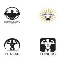 Vektorobjekt und Symbole für das Design des Fitness-Logos des Sportlabels Fitnessstudio-Abzeichen vektor