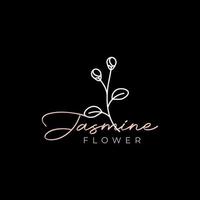 feminin blommor rader jasmin logotyp design vektor