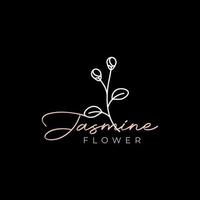 feminine Blumenlinien Jasmin-Logo-Design vektor