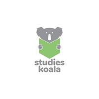 Koala mit Abschlusshut-Logo-Design vektor