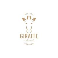 isolerat huvud giraff årgång logotyp design vektor