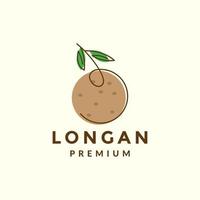 Line Art Fruit Longan Logo-Design vektor