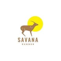 savana löpare rådjur logotyp design vektor