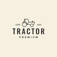 Minimales Traktor-Hipster-Logo-Design vektor