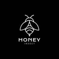 minimal djur- insekt honung bi logotyp design vektor