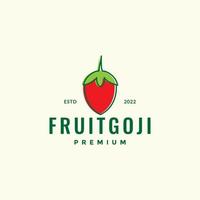 färgad frukt goji årgång logotyp vektor