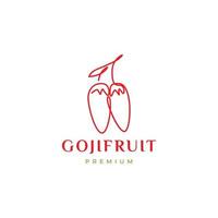Strichzeichnungen Frucht-Goji-Logo-Design vektor