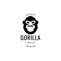 ansikte svart gorilla retro logotyp design vektor