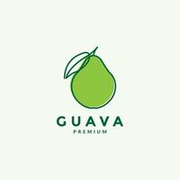 Linie abstraktes Frucht-Guava-Logo-Design vektor