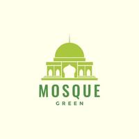 grön stor kupol moské logotyp vektor