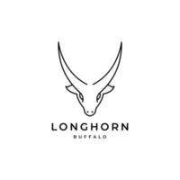 Deer Long Horn minimales Logo-Design vektor