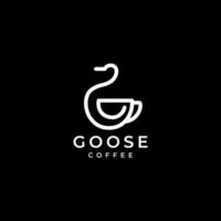 gans mit becher trinken kaffee logo design vektor