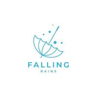 paraply faller regn logotyp design vektor