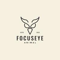 Kopf Fokus Auge Eule Vogel Hipster Logo-Design vektor