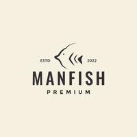 Manfish-Hipster-Vintage-Logo-Design vektor