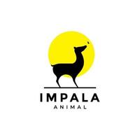Impala-Antilope mit Schmetterlings-Logo-Design vektor
