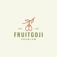 färgad frukt goji logotyp design vektor
