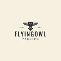 flygande owlet hipster logotyp design vektor