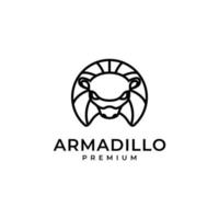 armadilo huvud logotyp design vektor