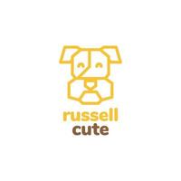 kopf russell terrier hund süßes logo vektor