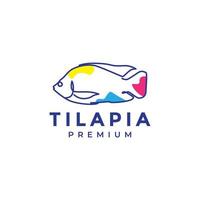 abstraktes Fisch-Tilapia-Logo-Design vektor