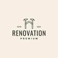 Reparaturhaus mit Hammer-Logo-Design vektor